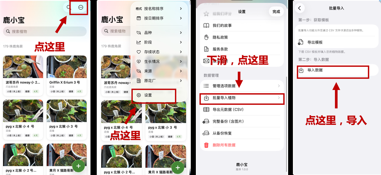 批量匯入植物